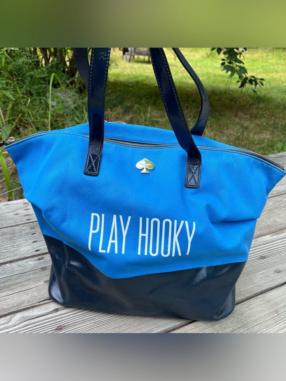 Kate Spade New York Play Hooky Call To Action Tote Bag Blue Navy